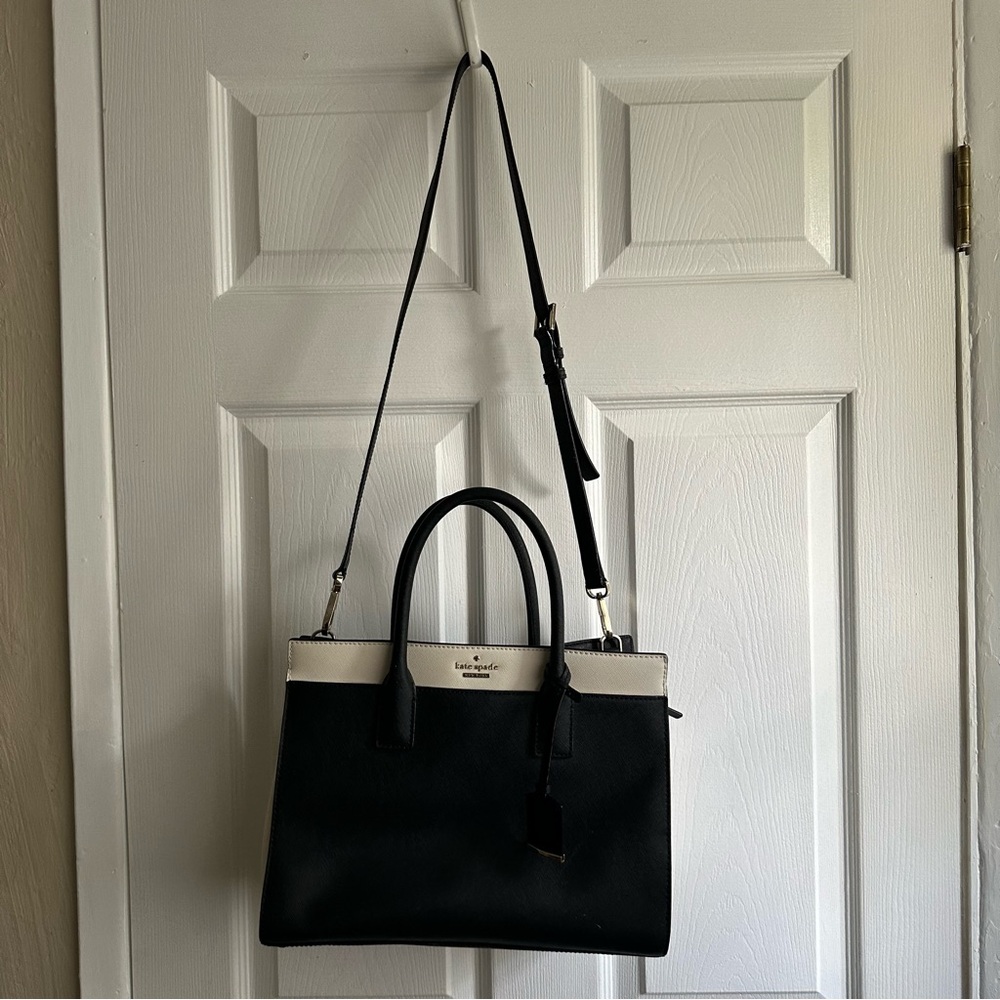 Kate Spade Cameron Street Satchel in black cream